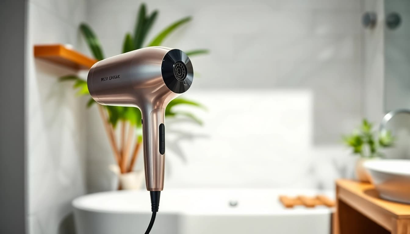 Laifen se Haartrockner in modernem Badezimmer hebt seine eleganten Features hervor.