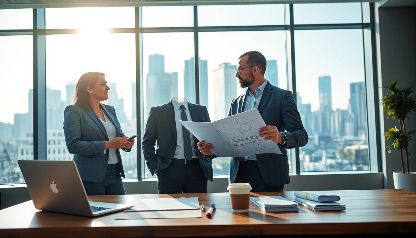 Headhunter Ingenieure in einem modernen Büro, aktiv im Gespräch mit einem Ingenieur.