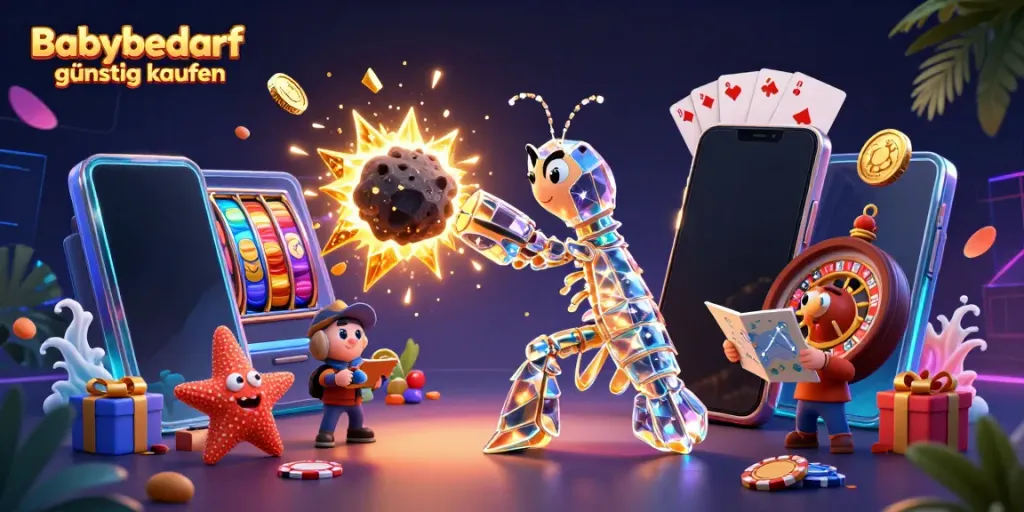 Babybedarf günstig kaufen: Erleben Sie aufregende Spielelemente mit lebendigen Szenen im Kasino-Stil.