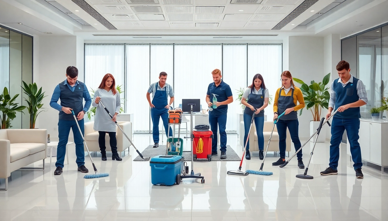 Die praxisreinigung berlin in Aktion: Professionelles Reinigungsteam sorgt für Sauberkeit im Büro.