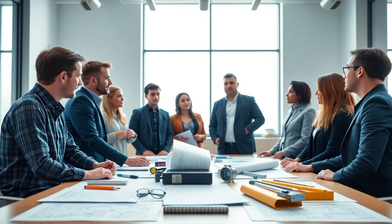 Headhunter Ingenieure in professionellem Umfeld diskutieren über Karrieremöglichkeiten.