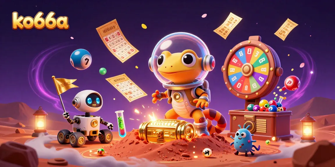 Experience thrilling gaming adventures at ko66a with vibrant lottery elements and animated character interactions.