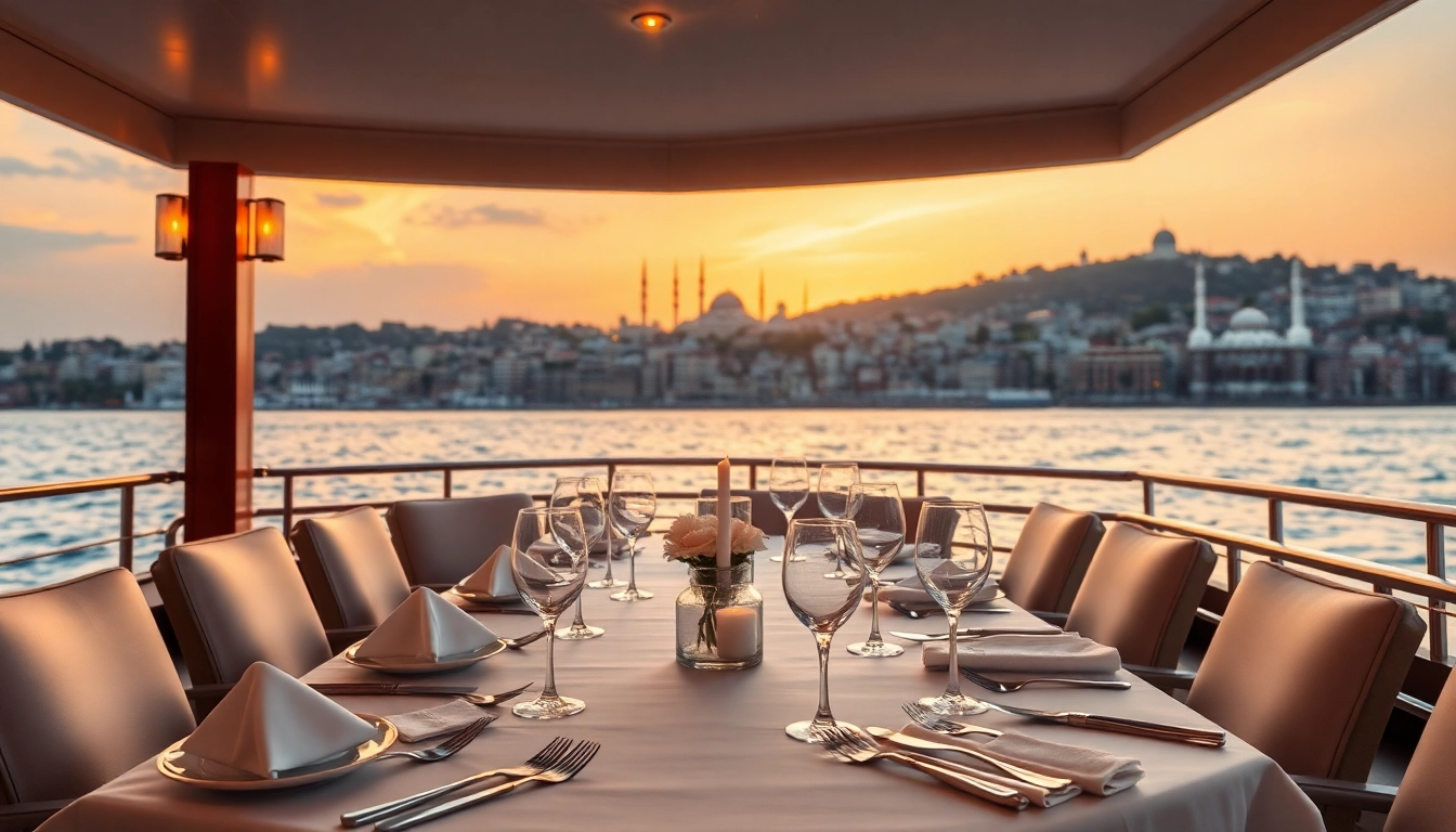 Bosphorus dinner cruise mit romantischem Essen und atemberaubendem Stadtblick in Istanbul.