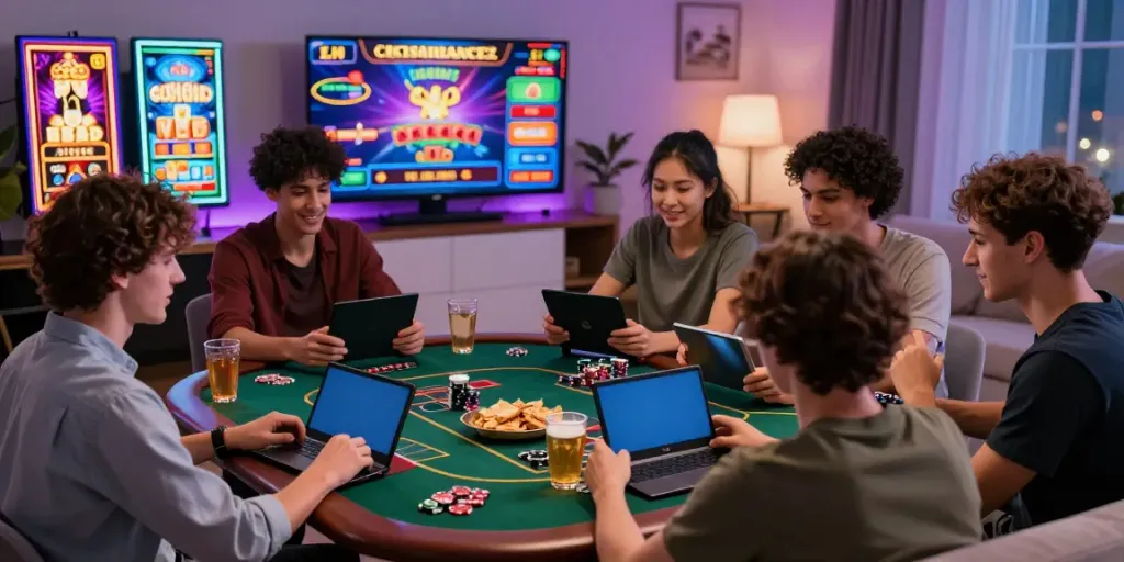 Engaging online gaming experience at https://rikvipt1.co/ with diverse players, live casino games, and cozy atmosphere.