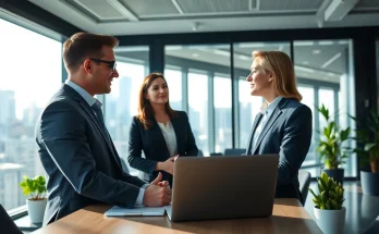 Headhunter Schweiz im Gespräch mit Kunden in einem modernen Büro.