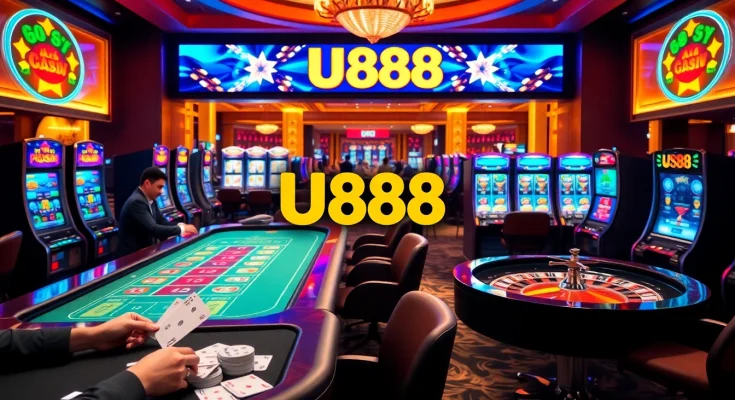 Play at U888 trang chủ, featuring exciting casino games like poker, roulette, and slot machines.