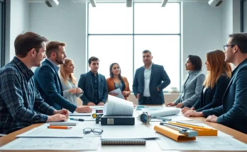 Headhunter Ingenieure in professionellem Umfeld diskutieren über Karrieremöglichkeiten.