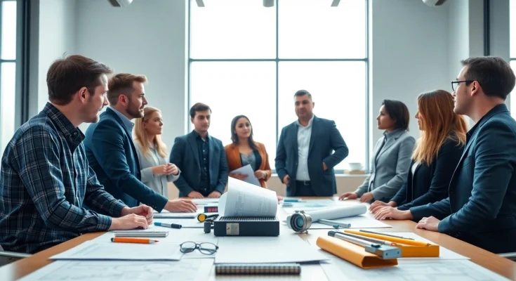Headhunter Ingenieure in professionellem Umfeld diskutieren über Karrieremöglichkeiten.